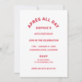 ウィンターレッドエイプリルスオールデイ40thバースデースキーテーマ 招待状 (正面)