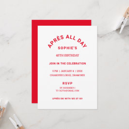 ウィンターレッドエイプリルスオールデイ40thバースデースキーテーマ 招待状