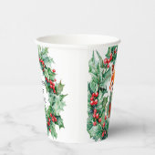 ウィンターレッドキツネグリーンとベリーベビーシャワー 紙コップ (右)