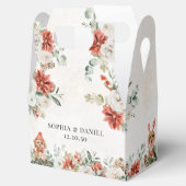 ウィンターレッドグリーンリーピネコン結婚式の引き出物ボックス フェイバーボックス (オープン)