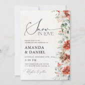 ウィンターレッドグリーンリーピネコン結婚式招待状 招待状 (正面)