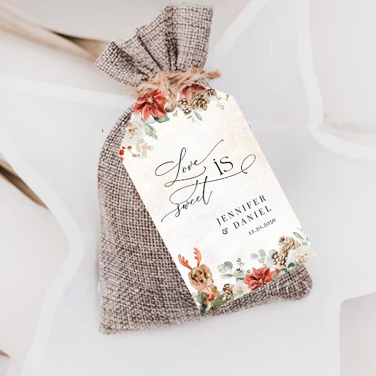 ウィンターレッドグリーンリーピネコ結婚ンのギフトラベル ギフトタグ