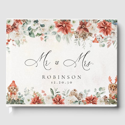 ウィンターレッドグリーンリーピネコ結婚ーネズゲストブック ゲストブック (正面)