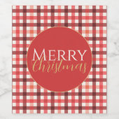 ウィンターレッドジンガムのプレイド市松模様にパターン ワインラベル (シングルラベル)