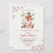 ウィンターレッドジンジャージャージノイスリーブライダルブランチ 招待状 (正面)
