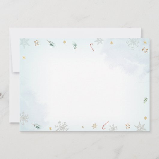 ウィンターレッドトラックドライブバイスルーガール誕生日 招待状 (裏面)