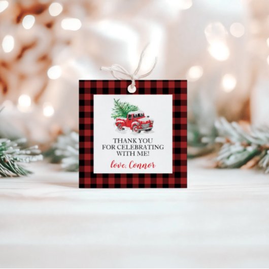 ウィンターレッドトラックバッファロープレイド誕生日 フェイバータグ