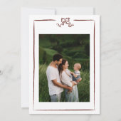 ウィンターレッドハンドドロッドボウ幸せな休日1写真 招待状 (裏面)