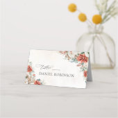 ウィンターレッドピネコーンフ結婚ォードズ座席表 プレイスカード (正面)