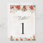 ウィンターレッドピネコ結婚ンのテーブル番号カード (正面)