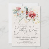 ウィンターレッドフラワーズ100誕生日サプライズパーティーI 招待状 (正面)