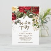 ウィンターレッドフローラスイート16パーティの招待状 招待状 (スタンド正面)