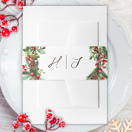 ウィンターレッドベリークリスマス招待状用帯 招待状ベリーバンド