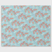 ウィンターレッドベリーブルーバードクリスマス ラッピングペーパー (フラット)