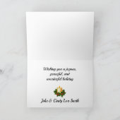 ウィンターレッドベリーホリデークリスマスカード カード (内部)