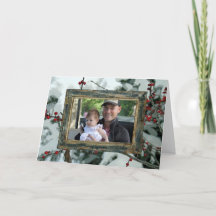 ウィンターレッドベリーホリデークリスマスカード