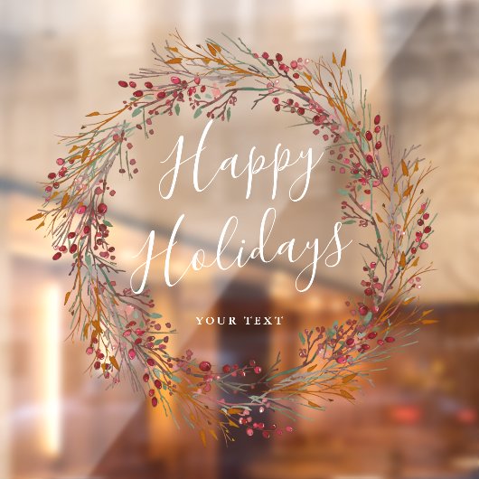 ウィンターレッドベリーリースハッピーホリデーズ ウィンドウサイン (シート2)