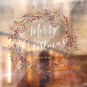 ウィンターレッドベリーリースメリークリスマス ウィンドウサイン