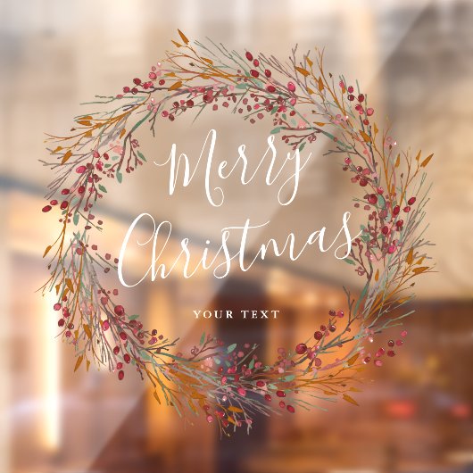 ウィンターレッドベリーリースメリークリスマス ウィンドウサイン (シート2)