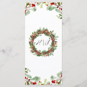 ウィンターレッドベリーリース |クリスマス結婚のメニュー メニュー (裏面)