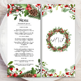 ウィンターレッドベリーリース |クリスマス結婚のメニュー メニュー