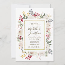 ウィンターレッドホワイト金ゴールドフローラ結婚クリスチャン