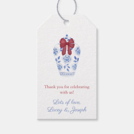 ウィンターレッドボウジンジャージャーブライダルシャワーメッセージカード ギフトタグ