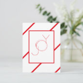 ウィンターレッドリースクリスマスJOY新年の休日 ポストカード (スタンド正面)