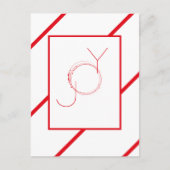 ウィンターレッドリースクリスマスJOY新年の休日 ポストカード (正面)