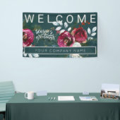 ウィンターレッドローズクリスマス企業のパーティーへようこそ 横断幕 (トレードショー)