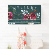 ウィンターレッドローズクリスマス企業のパーティーへようこそ 横断幕 (インサイチュ)