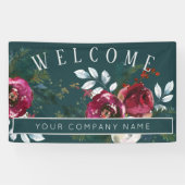 ウィンターレッドローズクリスマス企業のパーティーへようこそ 横断幕 (横)