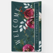 ウィンターレッドローズクリスマス企業のパーティーへようこそ 横断幕 (縦)