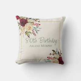 ウィンターレッドローゼス80誕生日 クッション