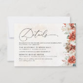 ウィンターレッド緑ピネコ結婚ン詳細カード 出欠カード (正面)