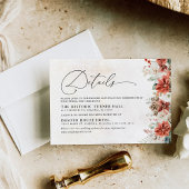 ウィンターレッド緑ピネコ結婚ン詳細カード 出欠カード