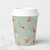 ウィンターレッド&グリーンフローラブライダルシャワー 紙コップ (裏面)