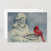 ウィンターレッド(鳥)ショウジョウコウカンチョウバードサンフランシス水彩画 ポストカード (正面/裏面)