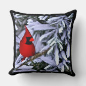 ウィンターレッド(鳥)ショウジョウコウカンチョウ クッション (正面)