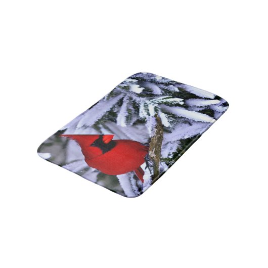 ウィンターレッド(鳥)ショウジョウコウカンチョウ バスマット (アングル)