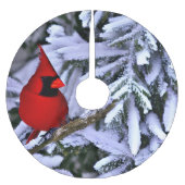 ウィンターレッド（鳥）ショウジョウコウカンチョウ ブラッシュドポリエステルツリースカート (正面)