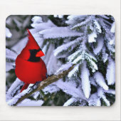 ウィンターレッド(鳥)ショウジョウコウカンチョウ マウスパッド (正面)