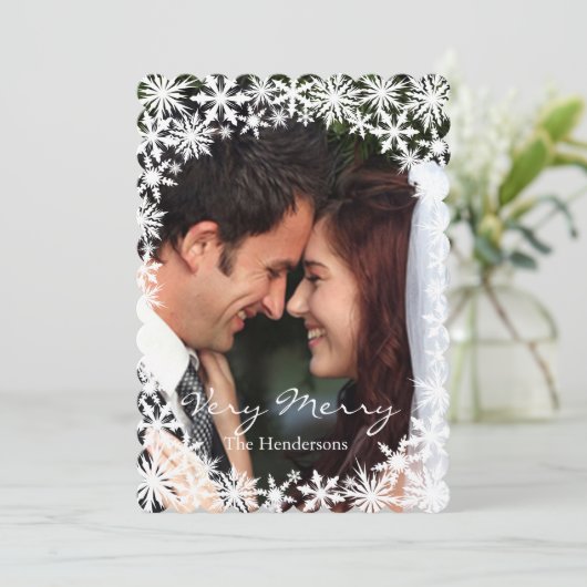 ウィンターレースのようフォトホリデーカード シーズンカード (スタンド正面)