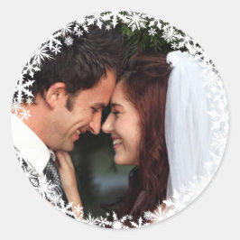 ウィンターレースのようホリデーステッカー ラウンドシール