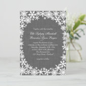 ウィンターレースオングレーリネン結婚式招待状 招待状 (スタンド正面)
