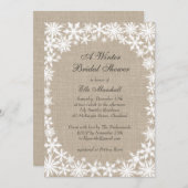 ウィンターレースオンバーラップブライダルシャワー招待 招待状 (正面/裏面)
