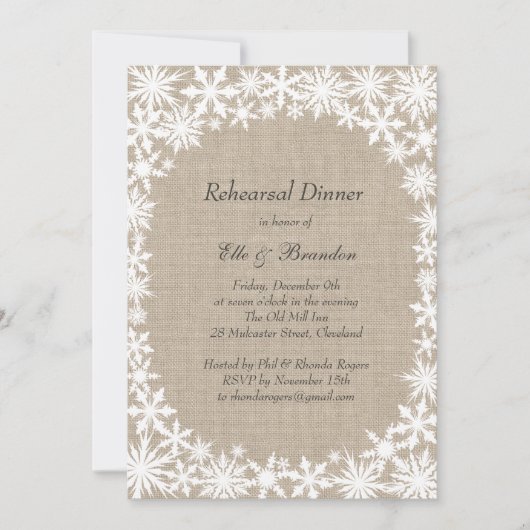 ウィンターレースオンバーラップリハーサルディナー招待状 招待状 (正面)