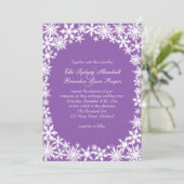 ウィンターレースオンパープル結婚式招待状 招待状 (スタンド正面)