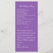 ウィンターレースオンパープル結婚式 プログラム (裏面)