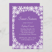 ウィンターレースSweet sixteen招待状 – 紫 招待状 (正面/裏面)
